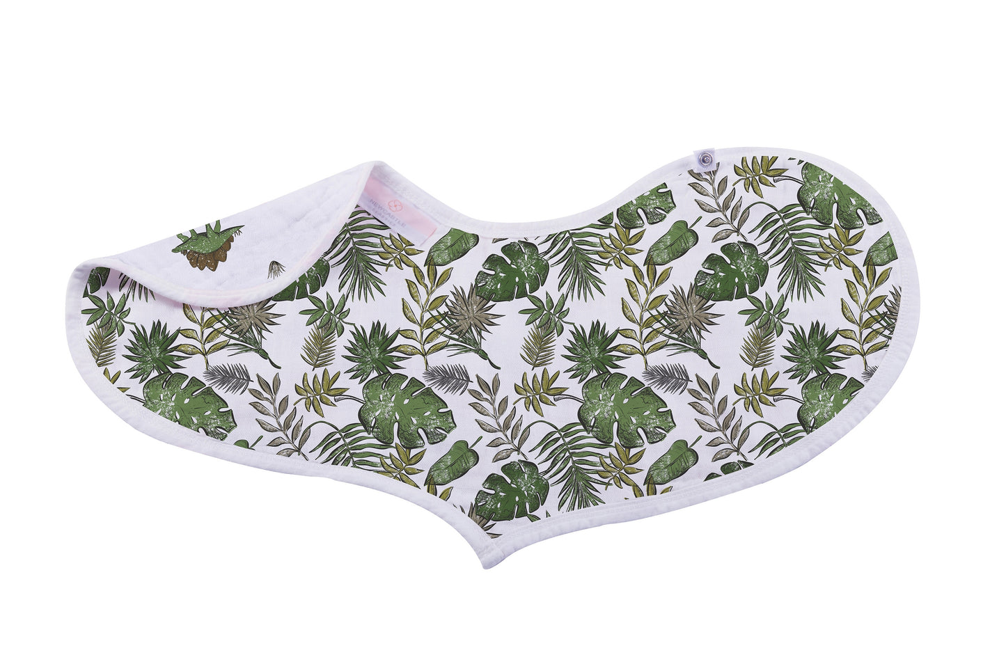 Newcastle Classics Organic Cotton Bamboo Muslin Heart White Bibs - Dino