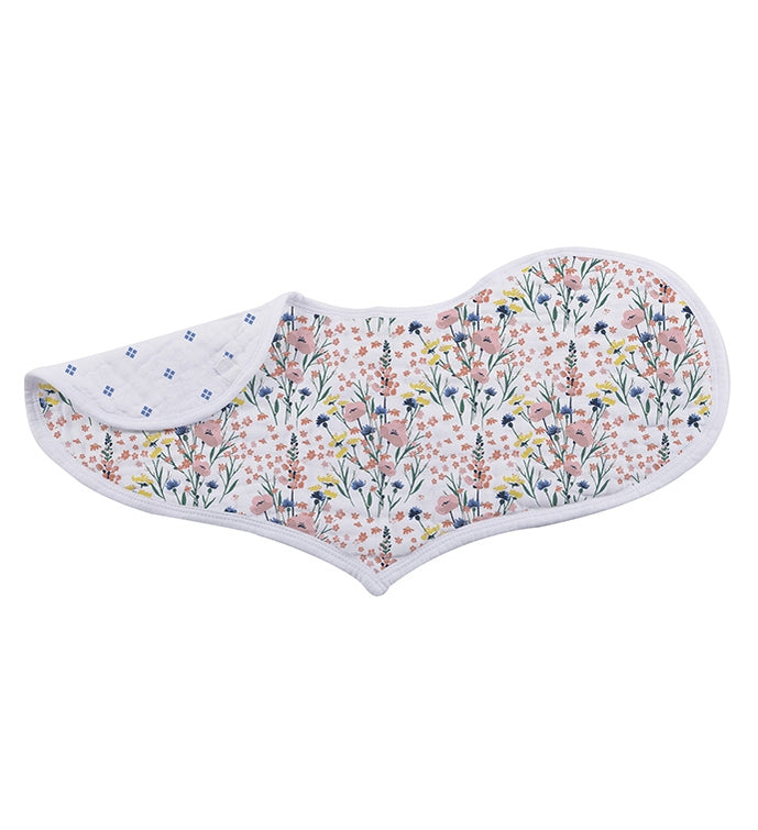 Newcastle Classics Organic Cotton Bamboo Muslin Heart Bibs – Wildflowers and Bunny