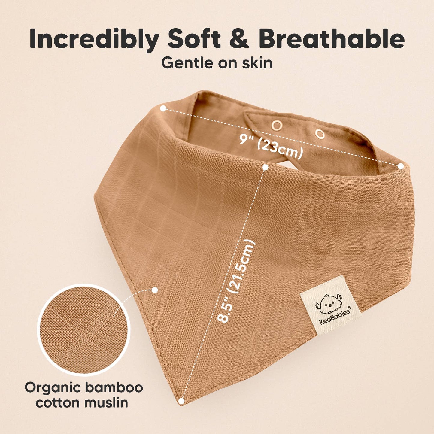 KeaBabies brown organic Cotton bibs