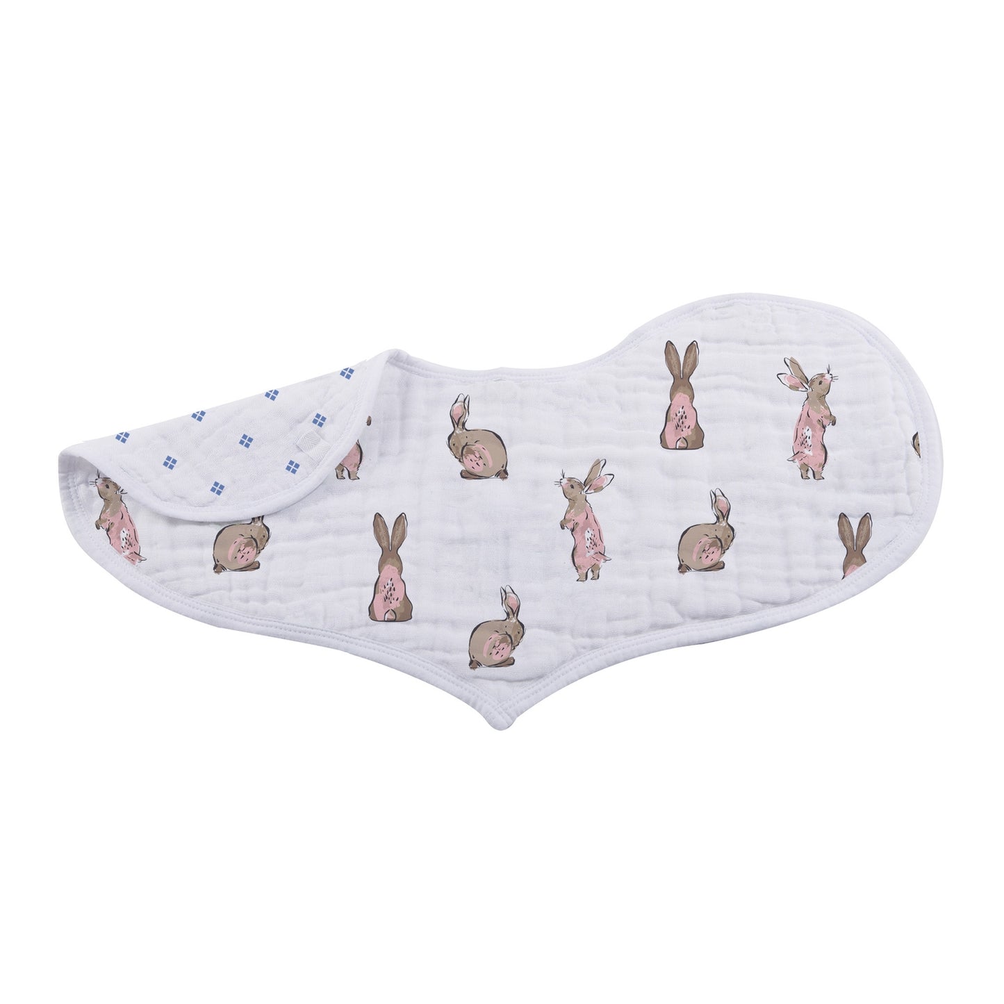 Newcastle Classics Organic Cotton Bamboo Muslin Heart Bibs – Wildflowers and Bunny