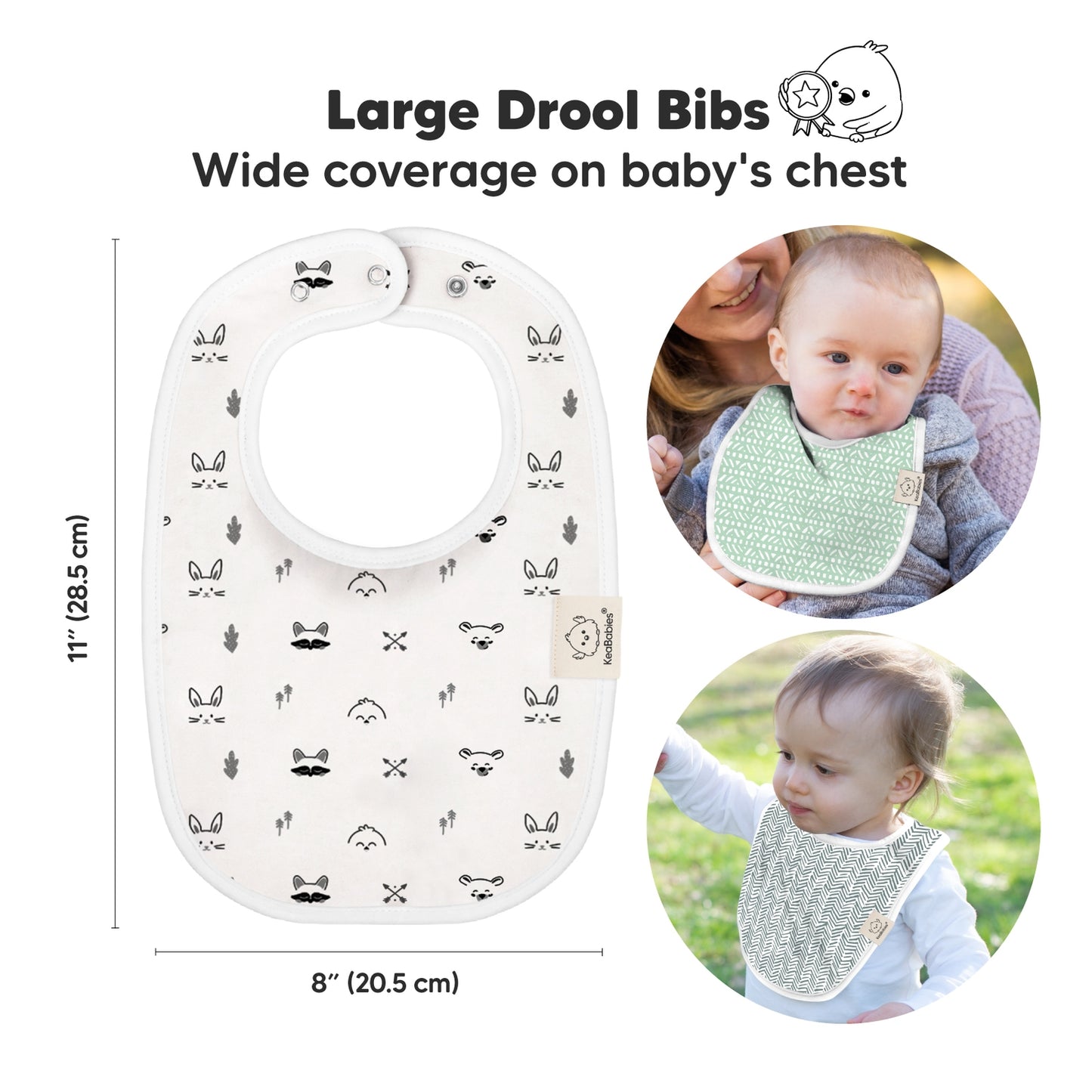 KeaBabies Organic GOTS Baby Toddler Drool Bibs