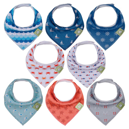 KeaBabies Organic GOTS Waterproof Baby Toddler Bandana Drool Bibs in Ocean theme