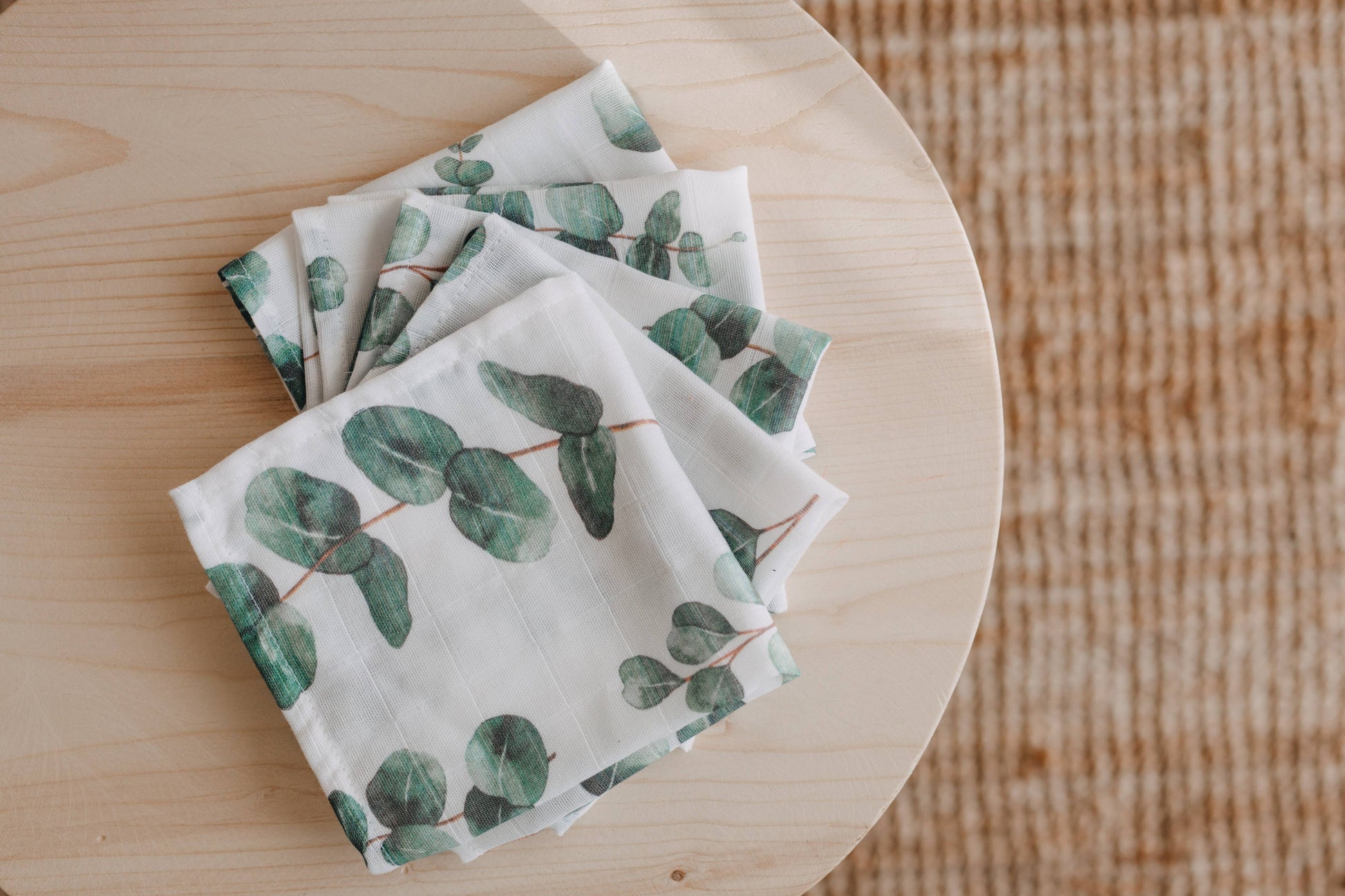 Eucalyptus Green Muslin Baby Burp Cloth