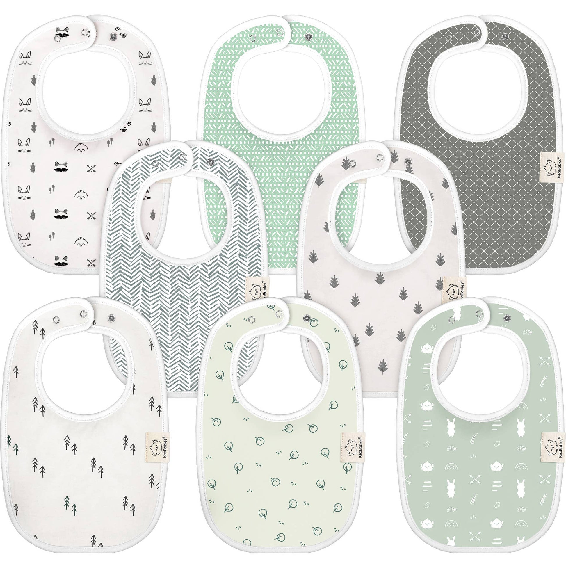 KeaBabies Organic GOTS Baby Toddler Drool Bibs