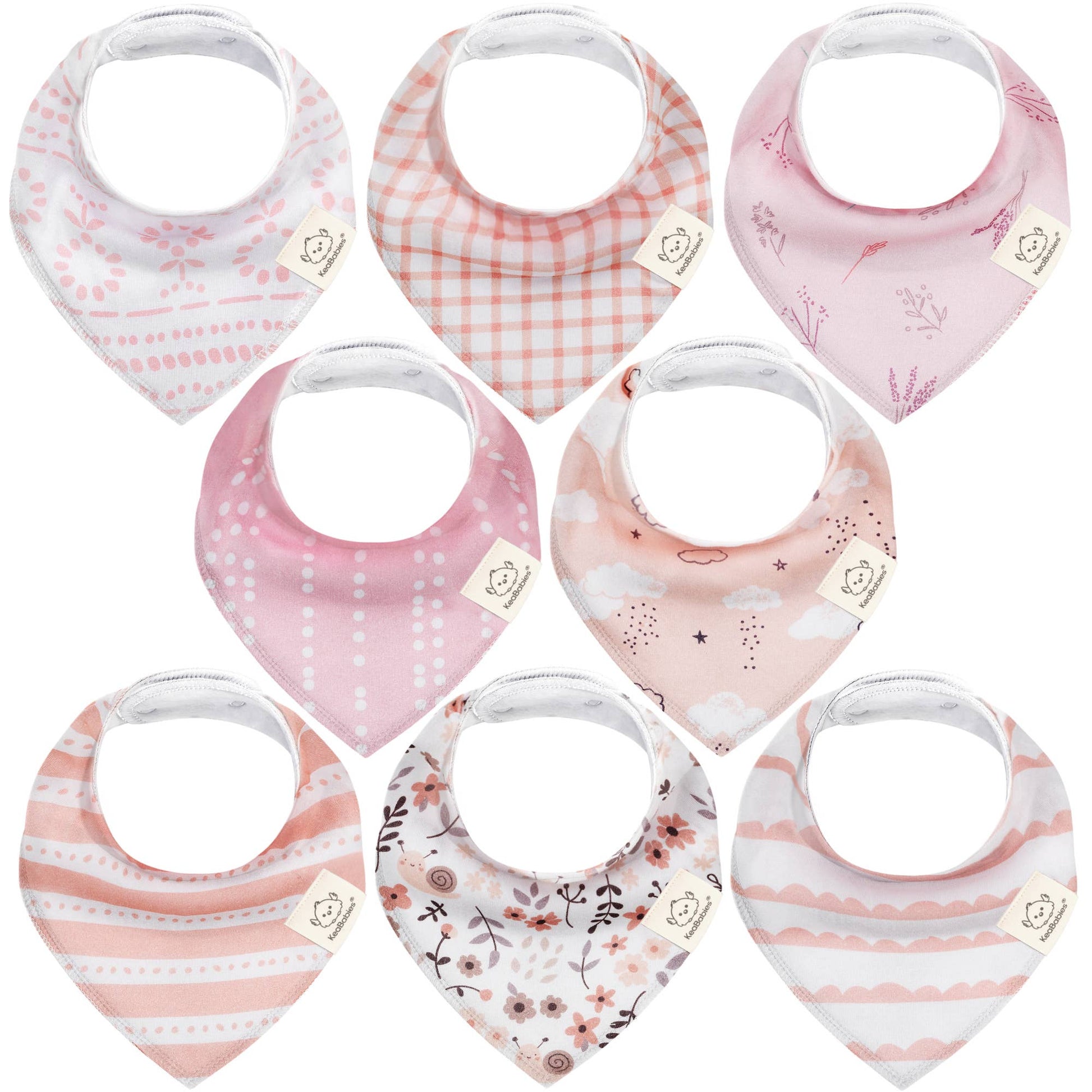 KeaBabies blossom pink organic Cotton bibs