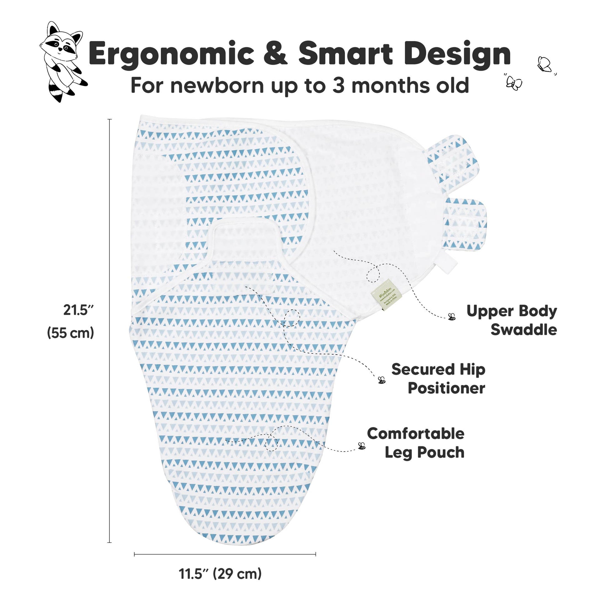 Keababies 3pk Soothe Baby Swaddle 0-3 Months, Organic Sleep Sacks, Newborn,  Infant Sack